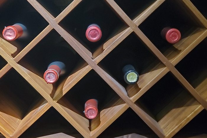 wine on wine rack