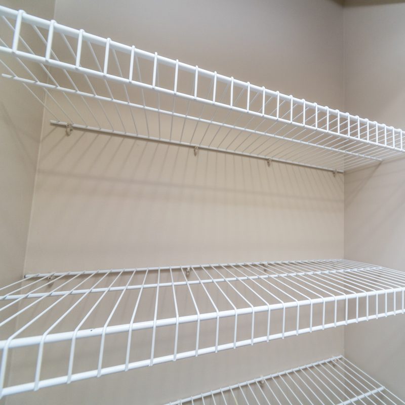 wire shelves in closet
