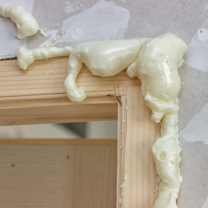 Polyurethane foam around the door frame