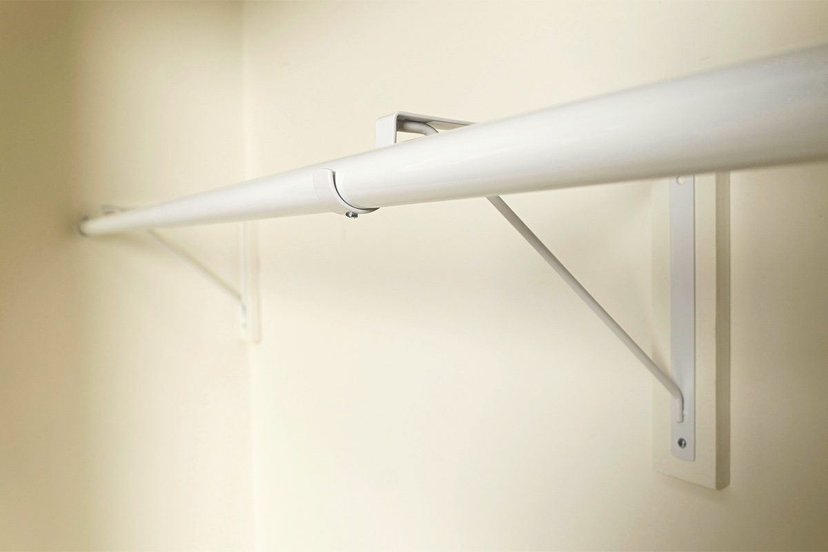 Hang A Long Rod For Clothes How do I hang a closet rod so it rounds a corner