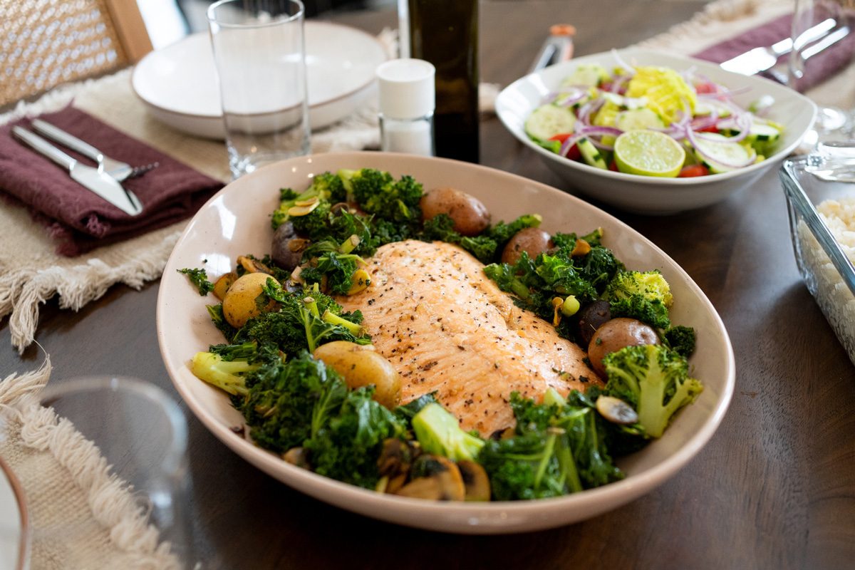 healthy food on the table at home