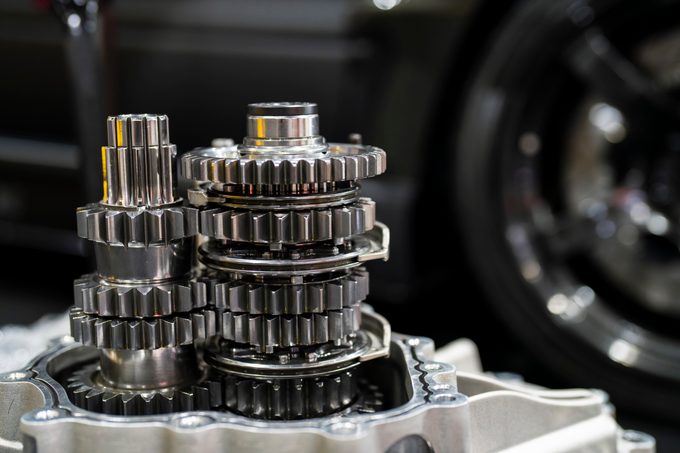 Closeup gears of standard car transmission