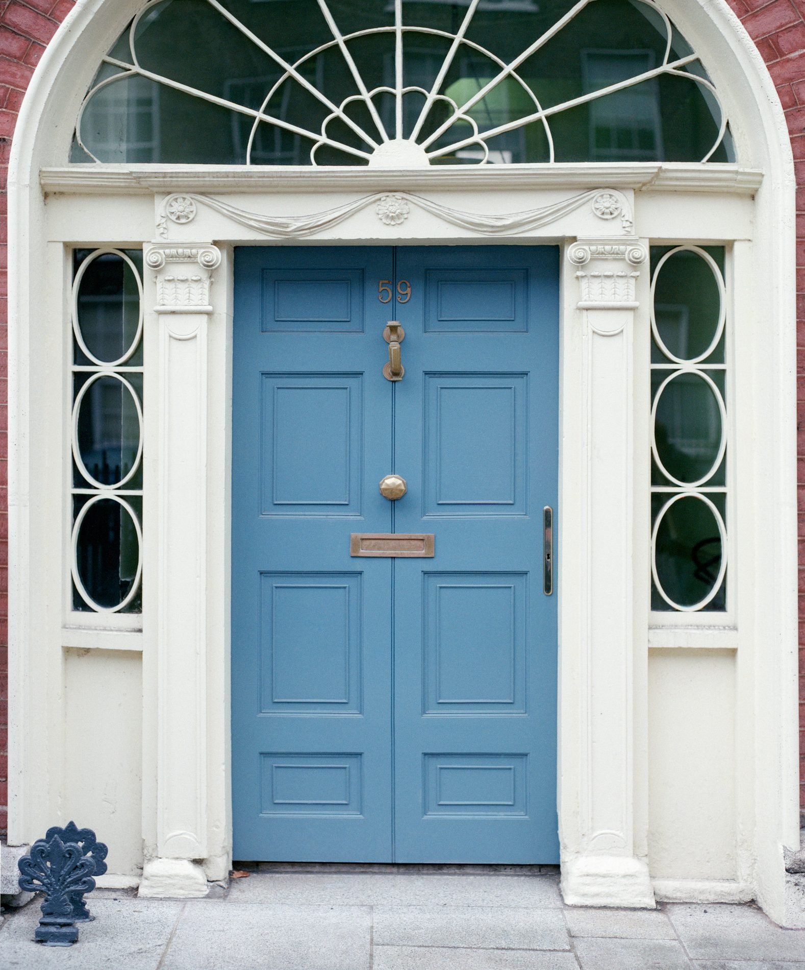 Blue entrance door
