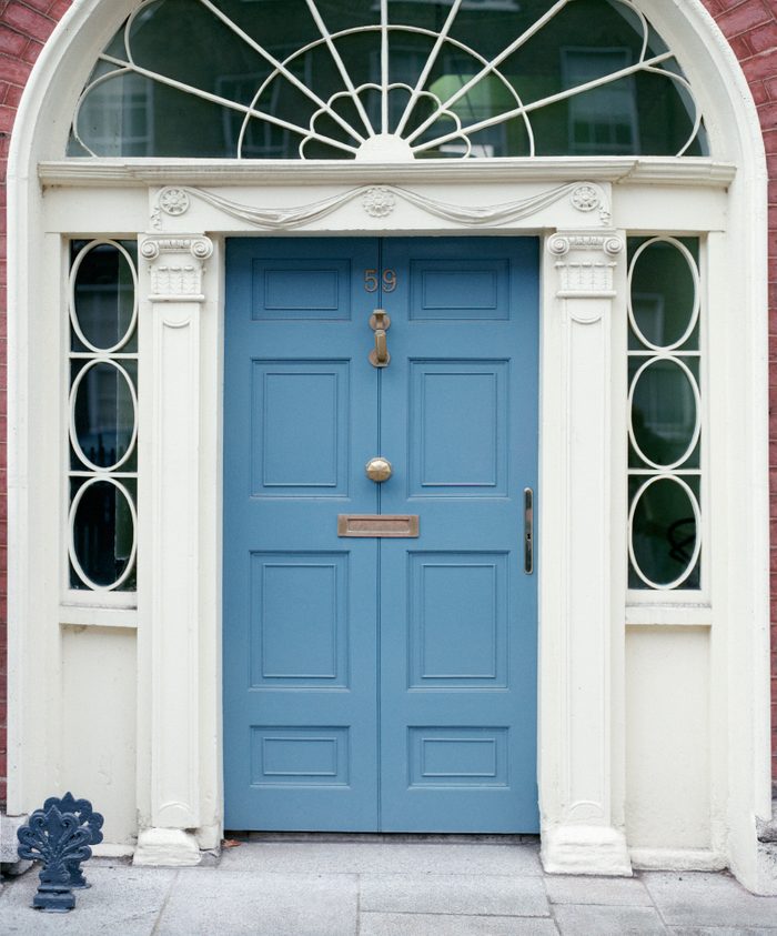 Blue entrance door
