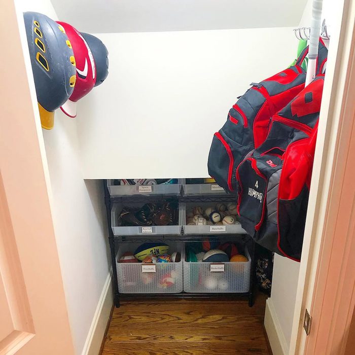 How To Best Organize And Store Sports Equipment Closet Under The Stairs Courtesy @visionandhammer Instagram