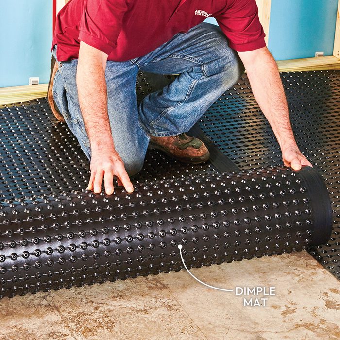 Get Rid Of Moisture In Basement Install Drainage Mats for a Warmer, Drier Floor
