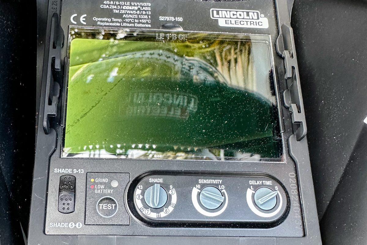 Lincoln Electric Viking 2450 Adv Series Black Helmet control panel