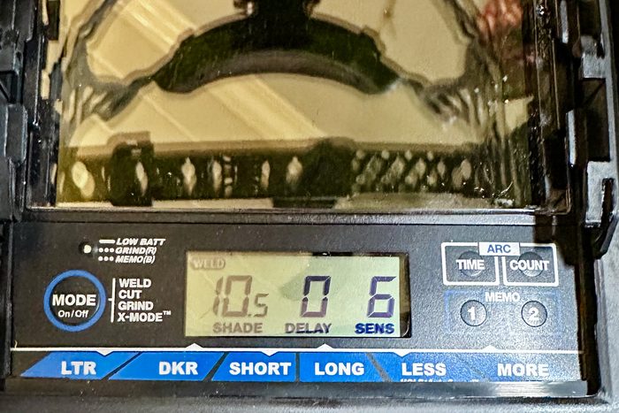 Miller Classic Series Welding Helmet control panel