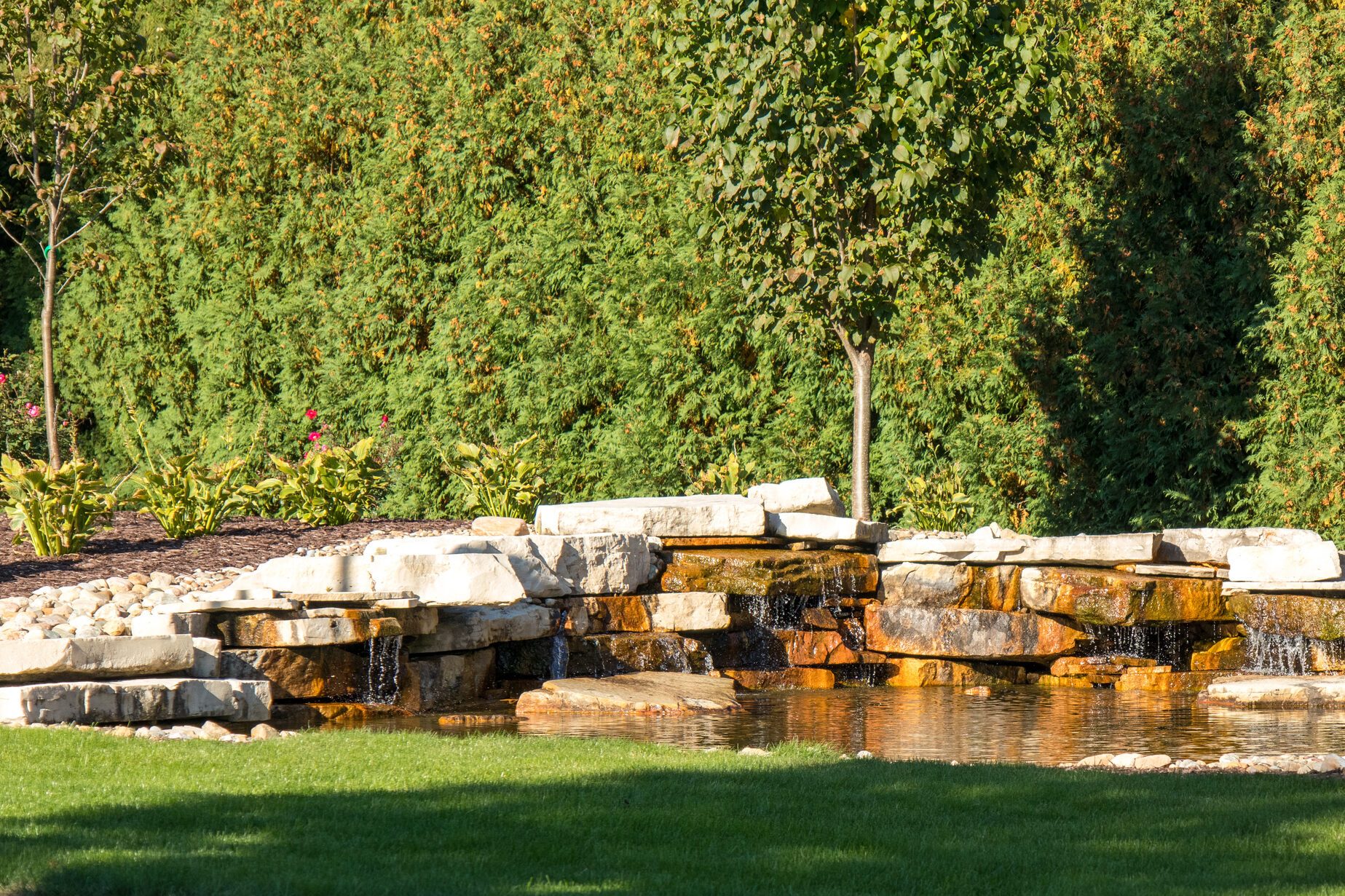 Small Waterfall with green background