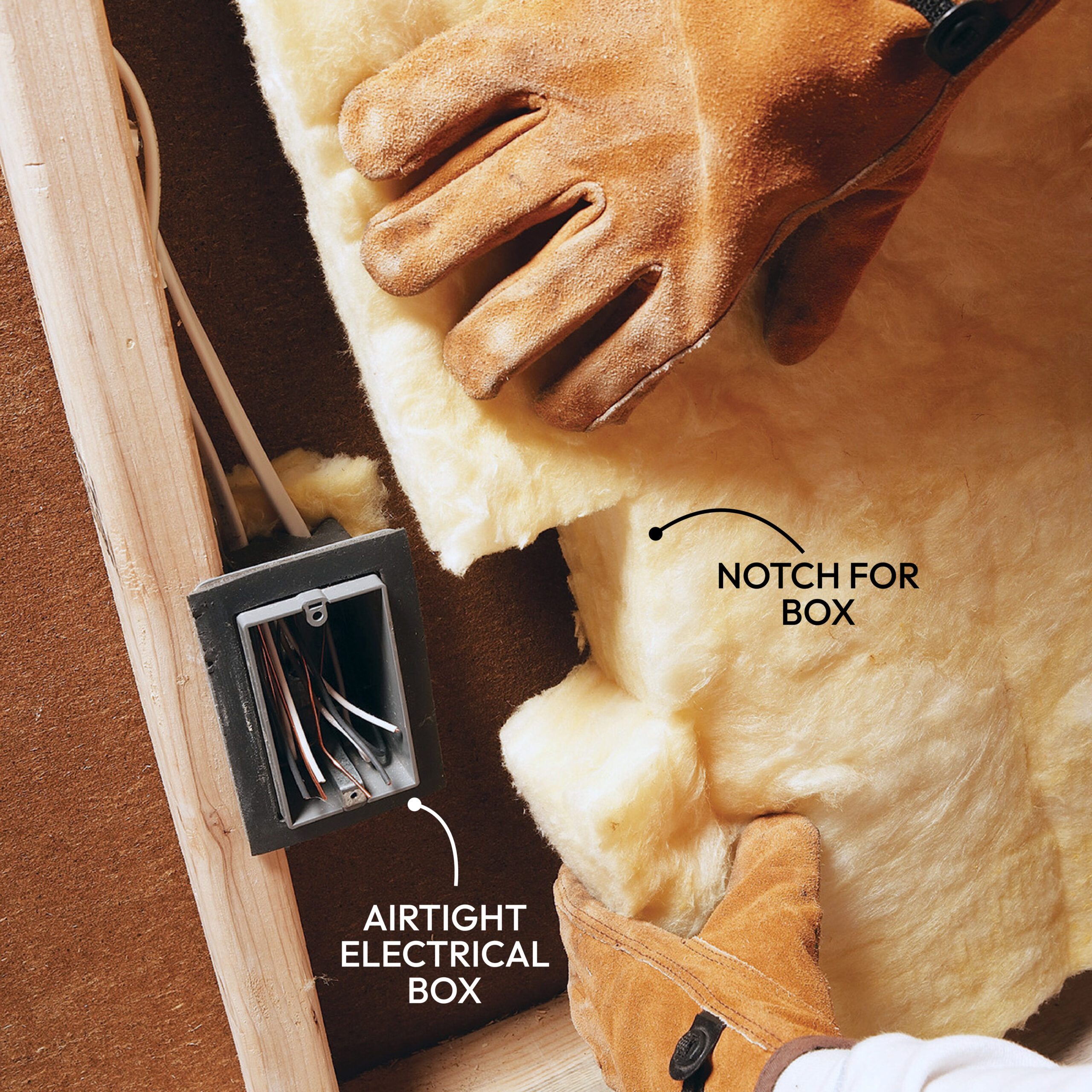 Notch Batts Around Electrical Boxes