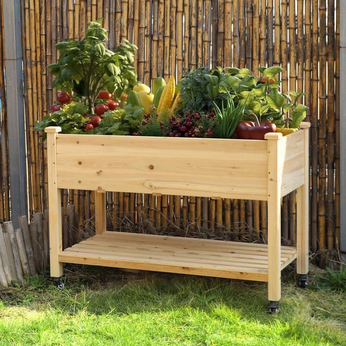 Wooden Raised Garden Bed Via Homedepot.com