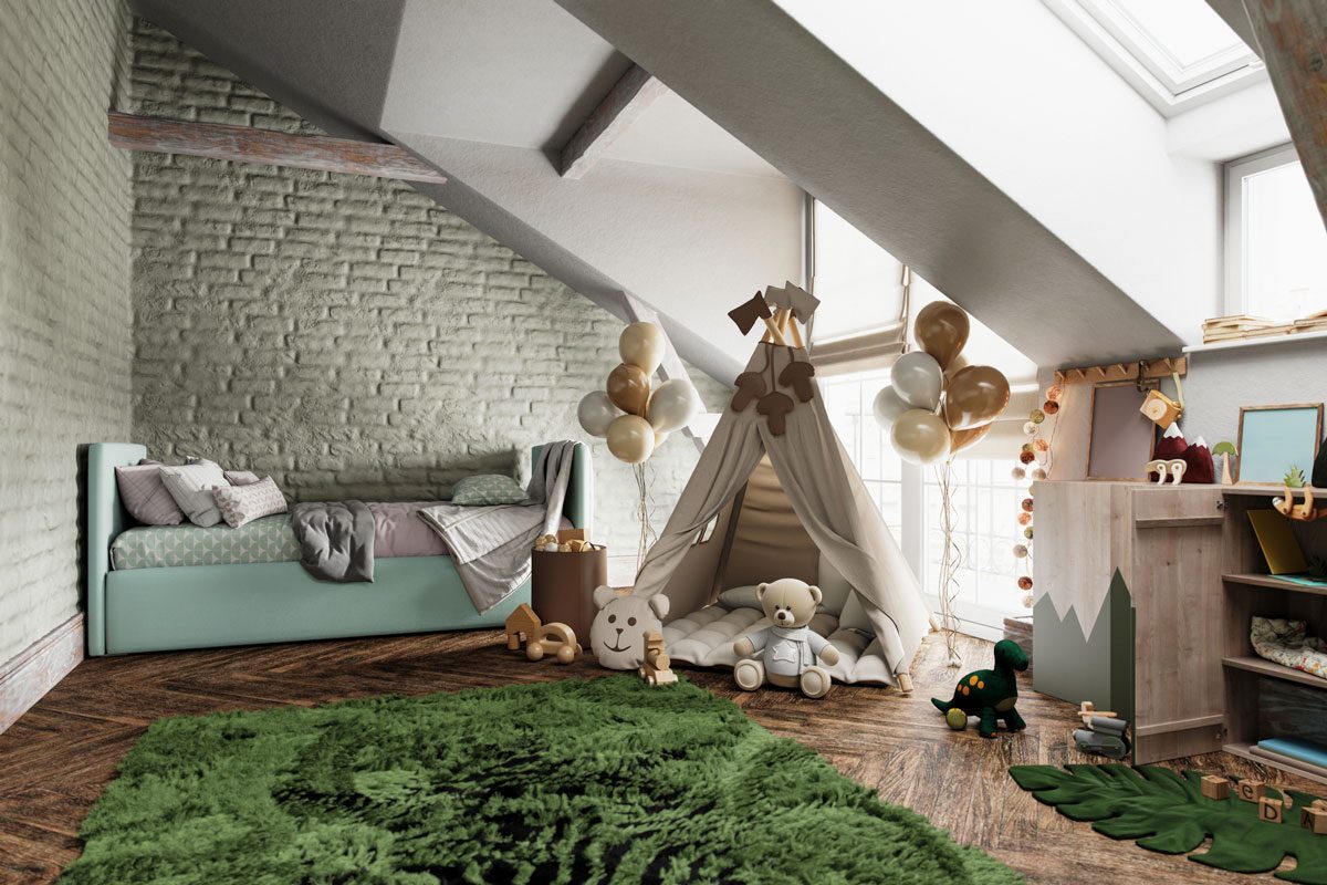 playroom in the attic