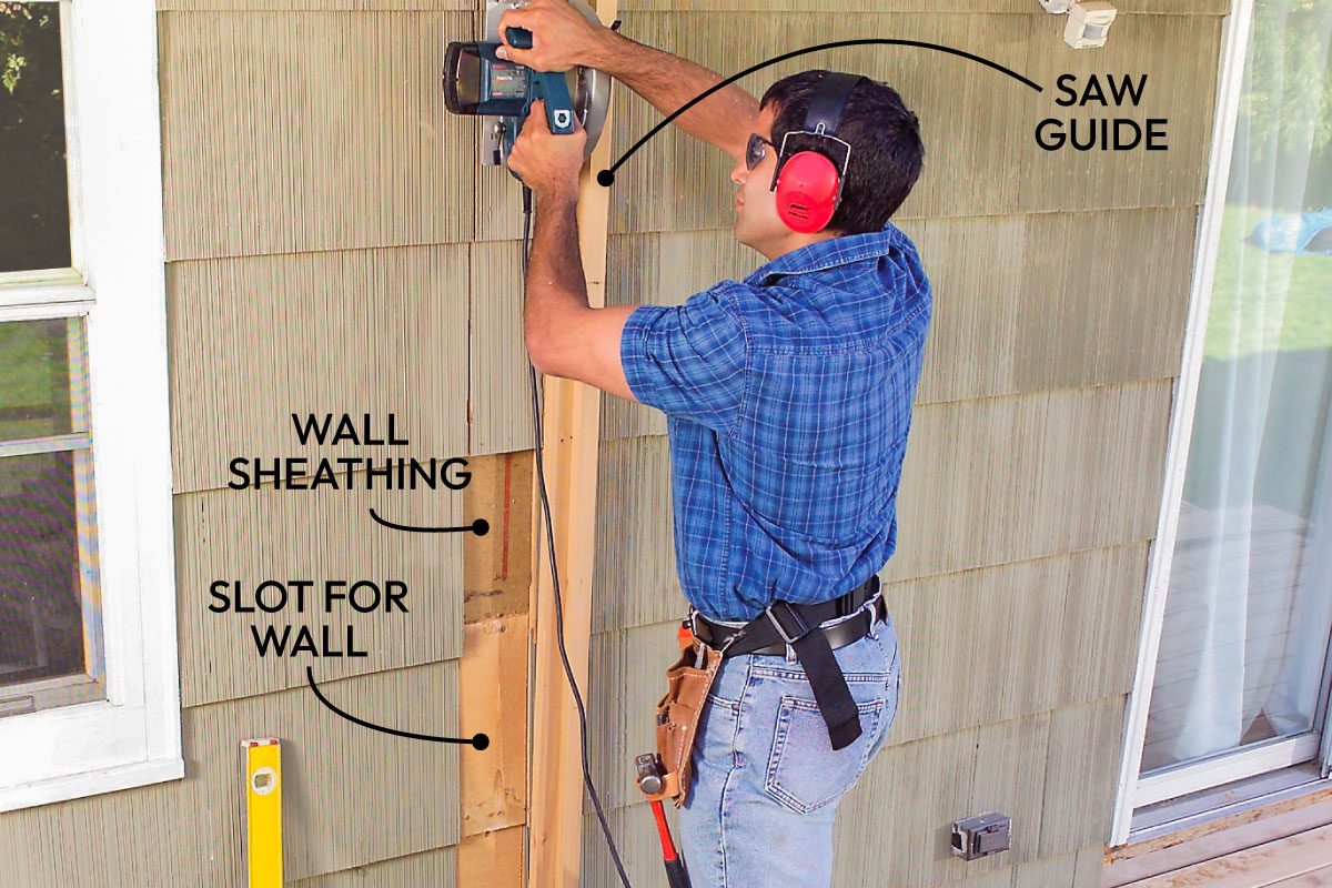 Cut Away The Overhang And Siding To Make Way For The Porch