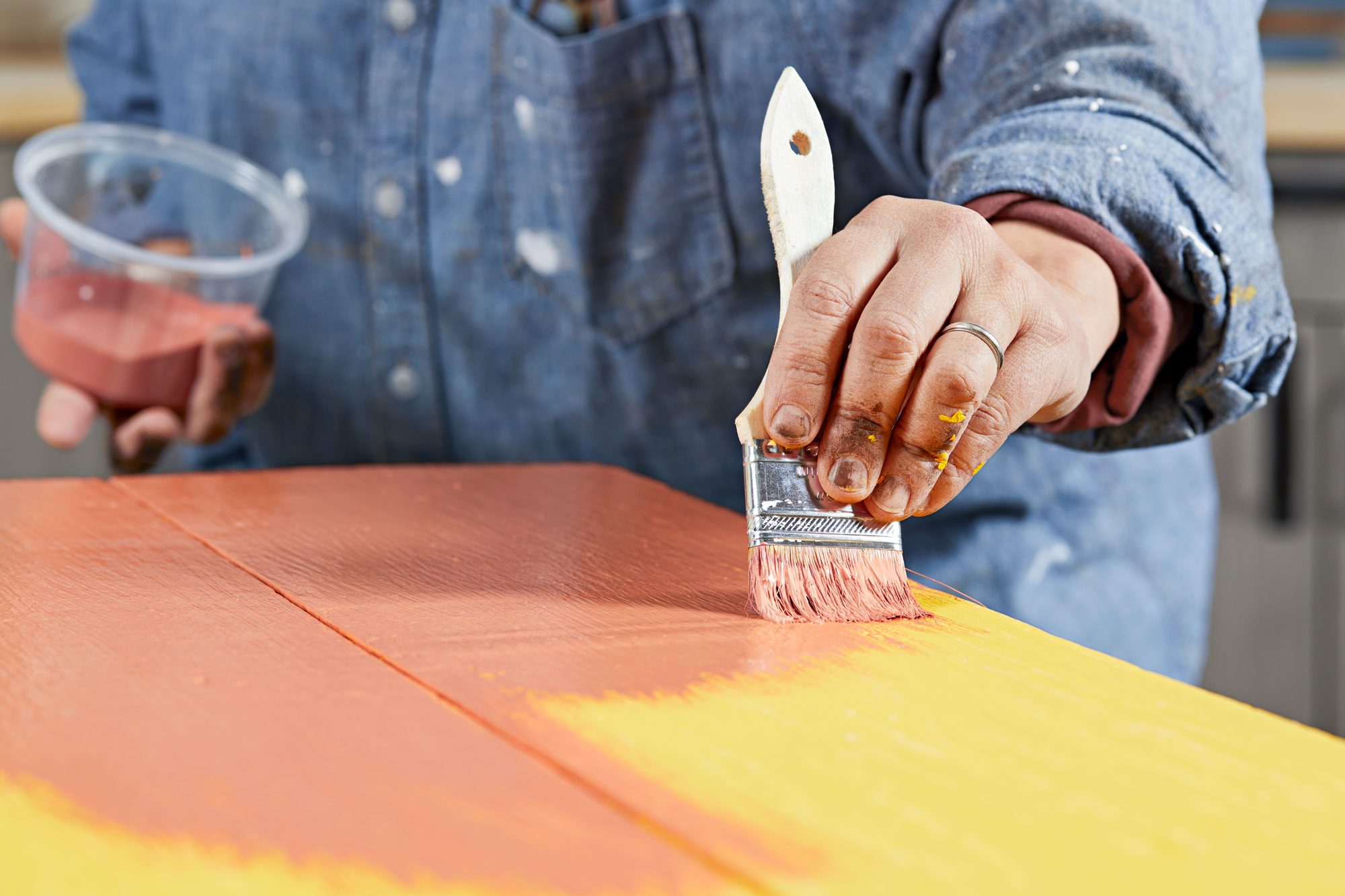 Paint The Second Color On The Top