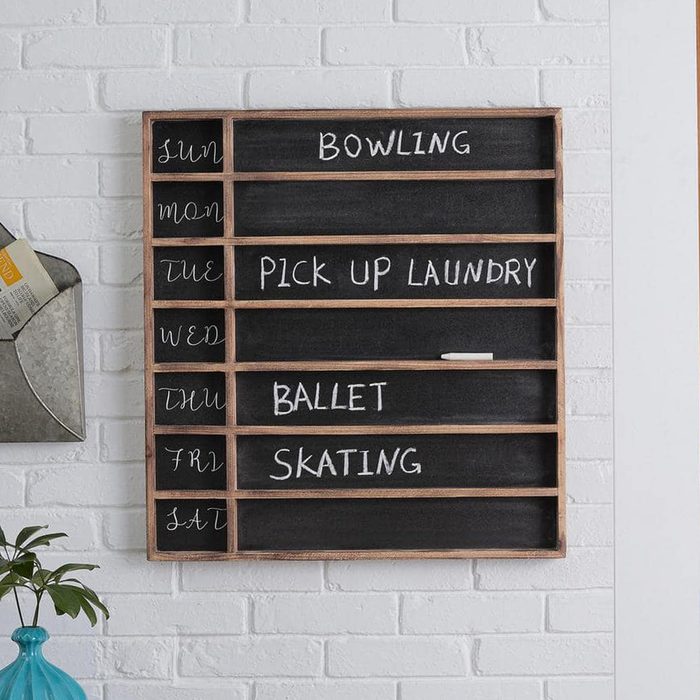 Weekly Chalkboard Sign Via Homedepot.com