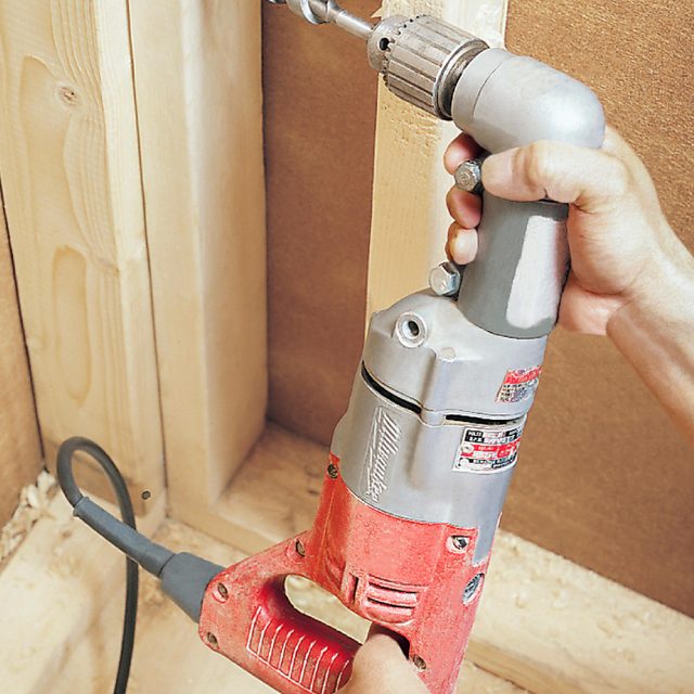 Drill into corners at an angle