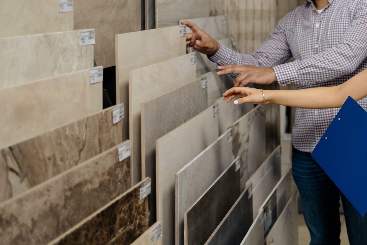 Bathroom tiles and utensils shopping