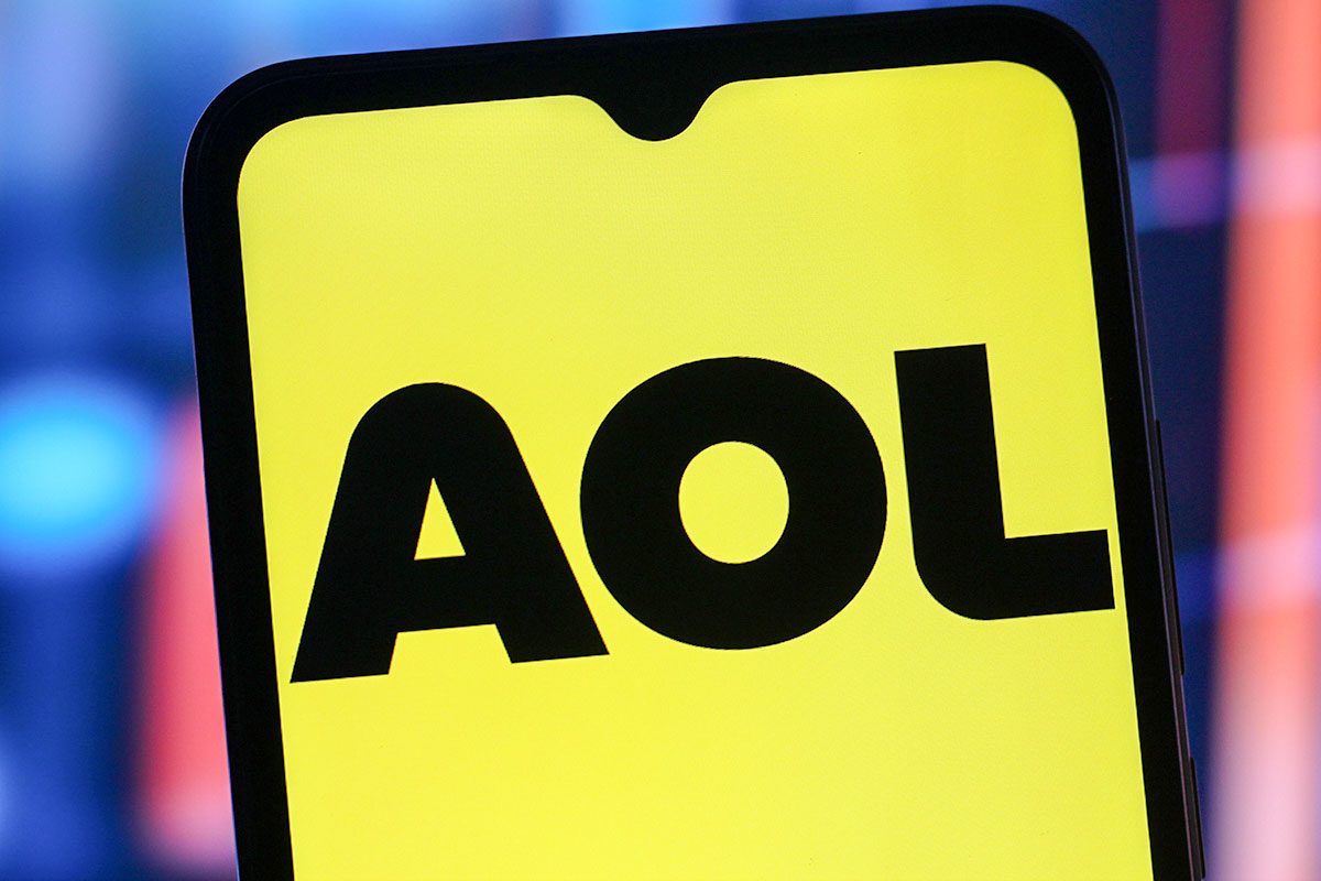 AOL's Logo showing on the phone screen