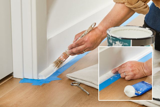 applying finishing touches to quarter-round