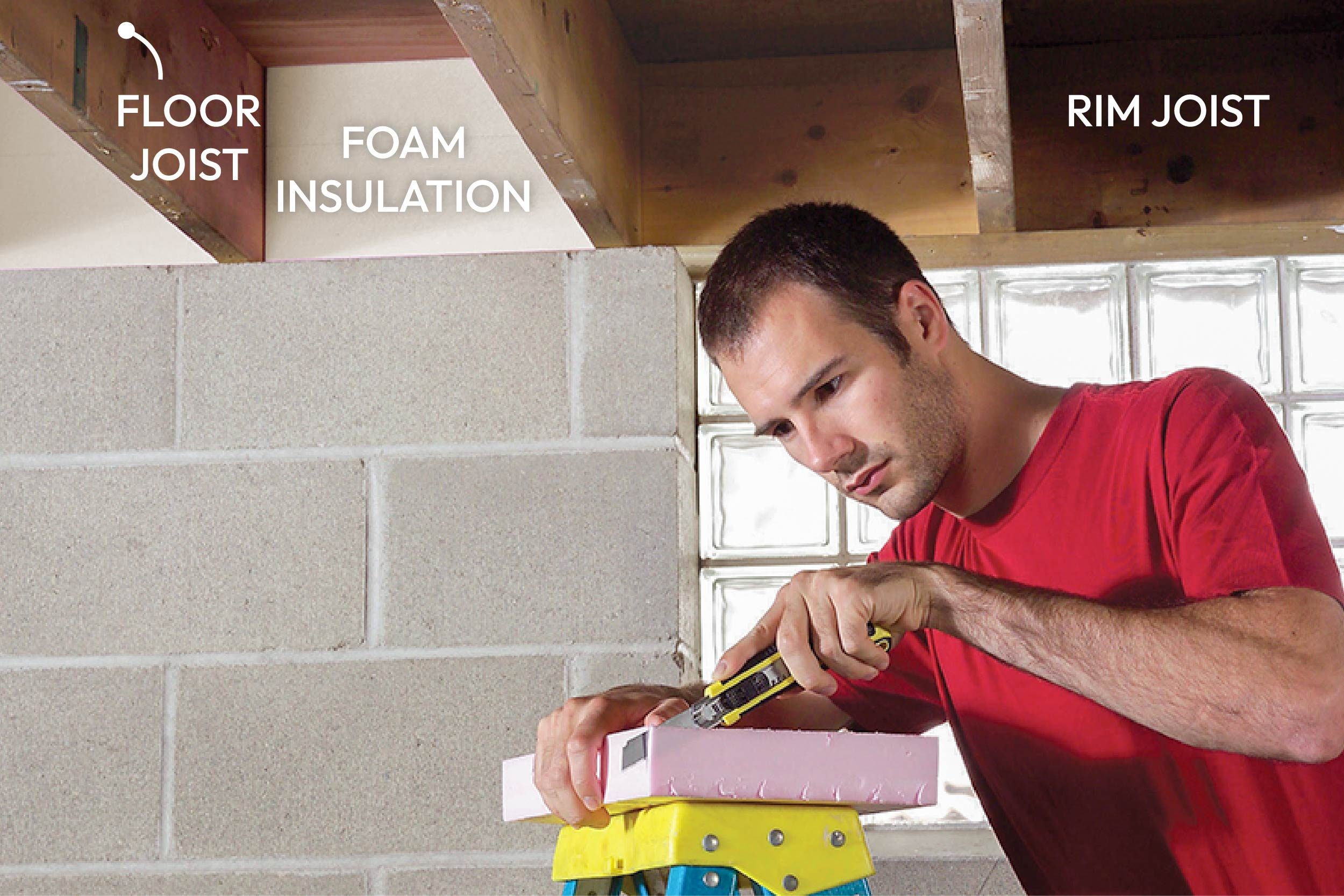 Insulate the joists: Cut the strips to size