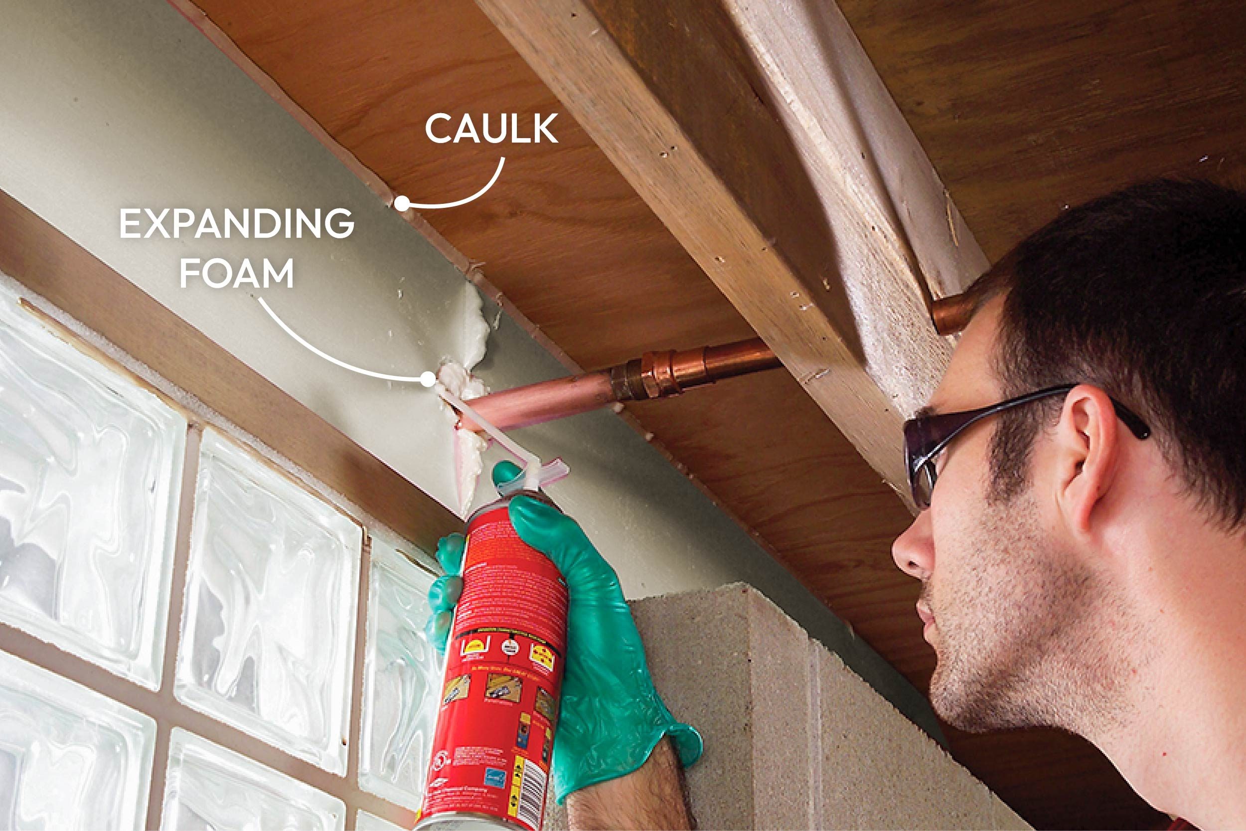 Caulk around openings