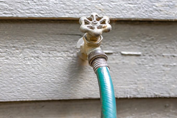 outdoor water spigot tap & hose