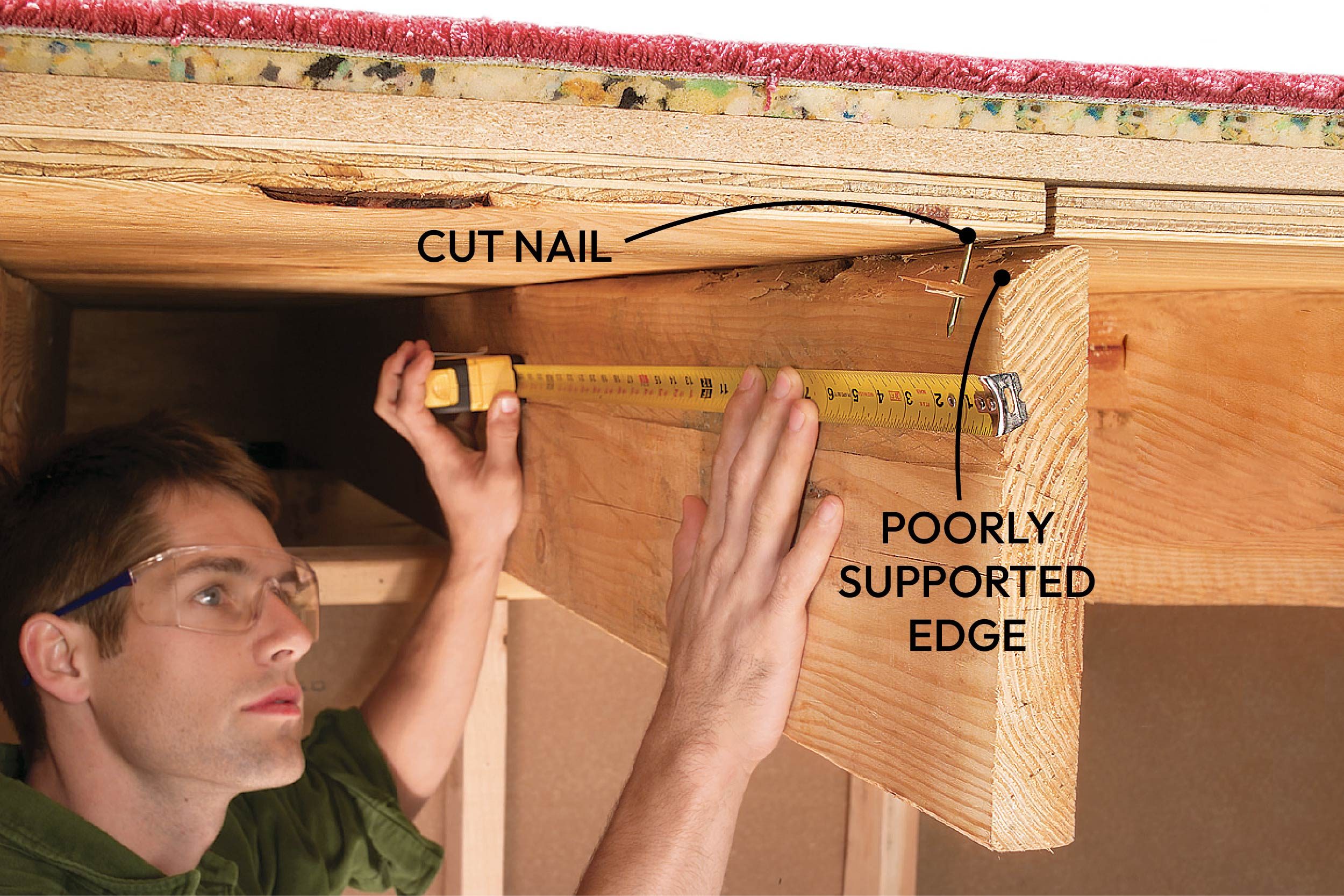 Reinforce floor joists