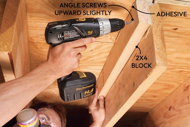 Add a 2x4 to the floor joist