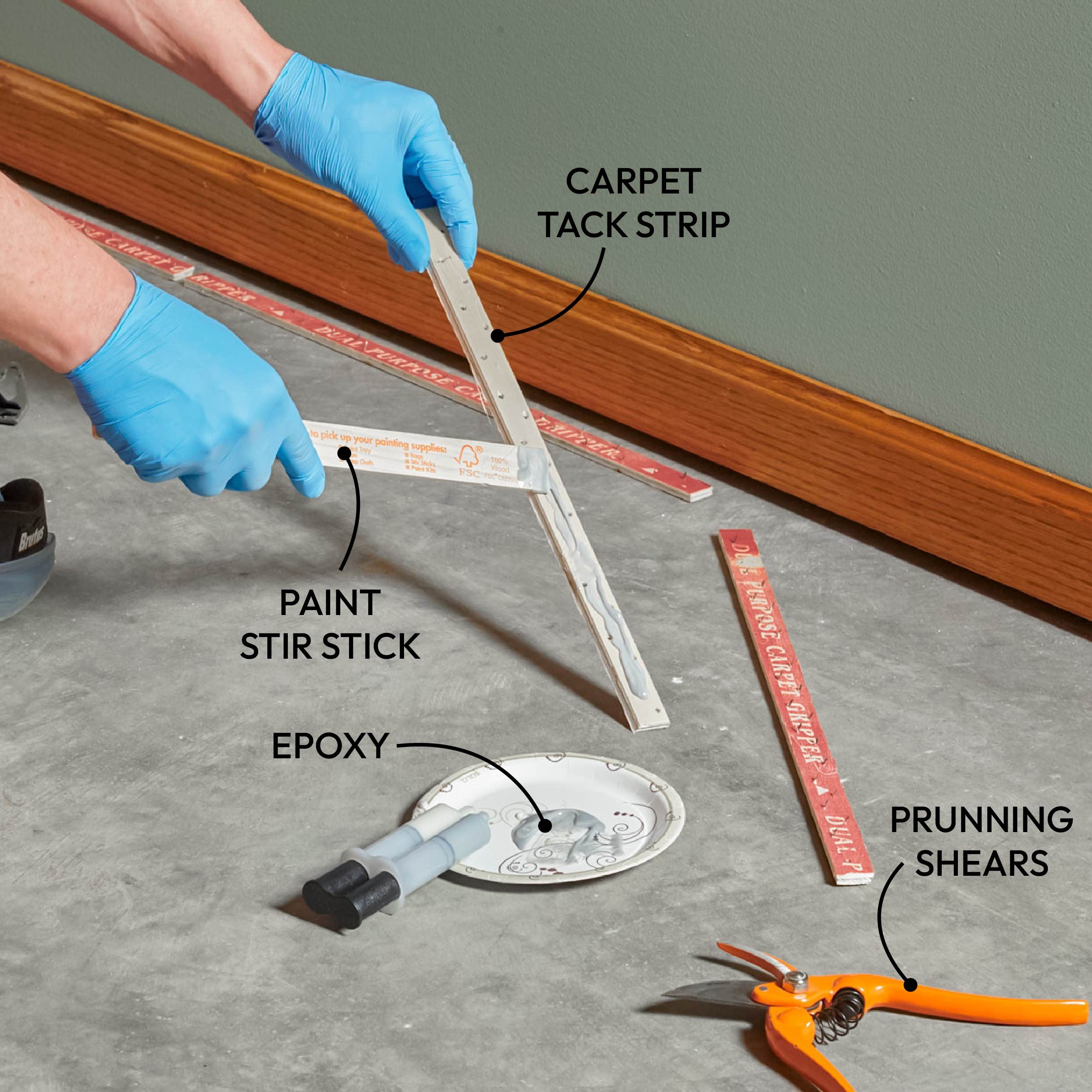 Glue Down the Tack Strip