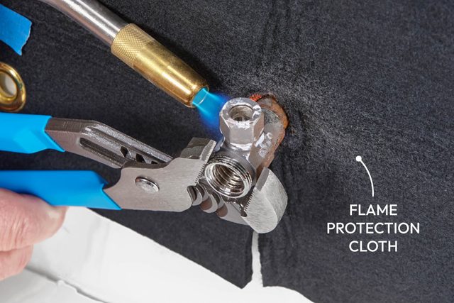 remove old sweat valve