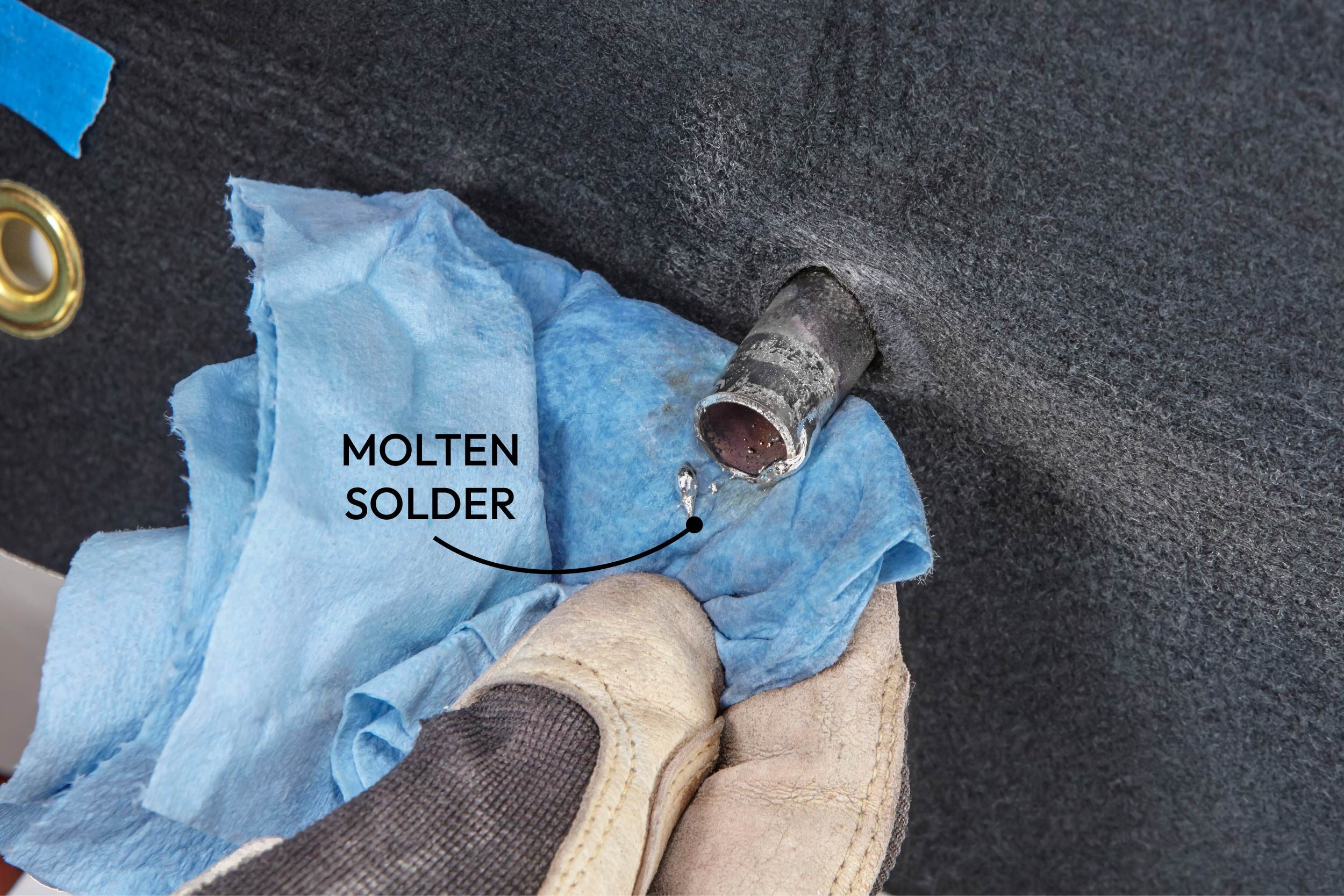 Clean excess solder from valve