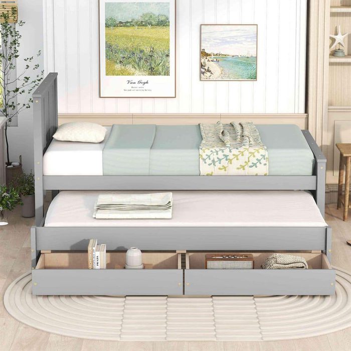 Twin Platform Bed With Trundle Via Homedepot.com